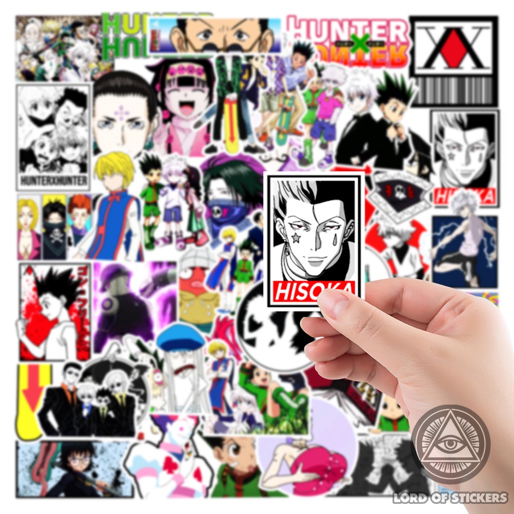 Set 50 Hình Dán Hunter X Hunter Sticker Anime Manga Chống Thấm Nước Trang Trí Mũ Bảo Hiểm, Ván Trượt, Laptop, Vali, Sổ