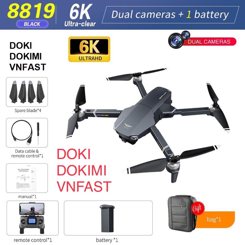 Flycam 8819 - 3km Gimbal 3 trục camera 6k – Hàng chính hãng