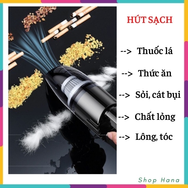 [HÀNG MỚI]Máy Hút Bụi Không Dây Mini Cầm Tay Vệ sinh Xe Hơi, Đồ dùng gia đình, Máy nhỏ gọn tiện ích HNH012