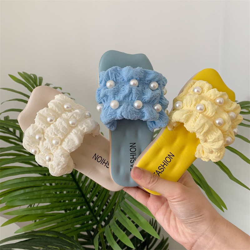 Dép Sandal Công Chúa Đế Mềm Chống Trượt Đính Ngọc Trai Thời Trang Cho Bé Gái
