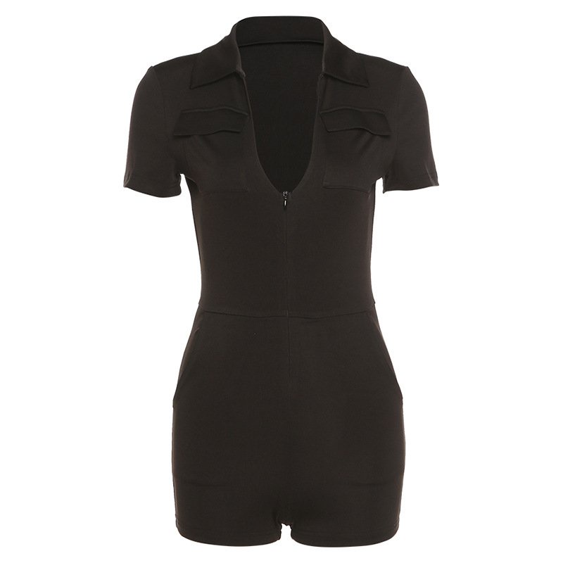 Jumpsuit Tay Ngắn Phối Khoá Kéo Thiết Kế Quyến Rũ | BigBuy360 - bigbuy360.vn