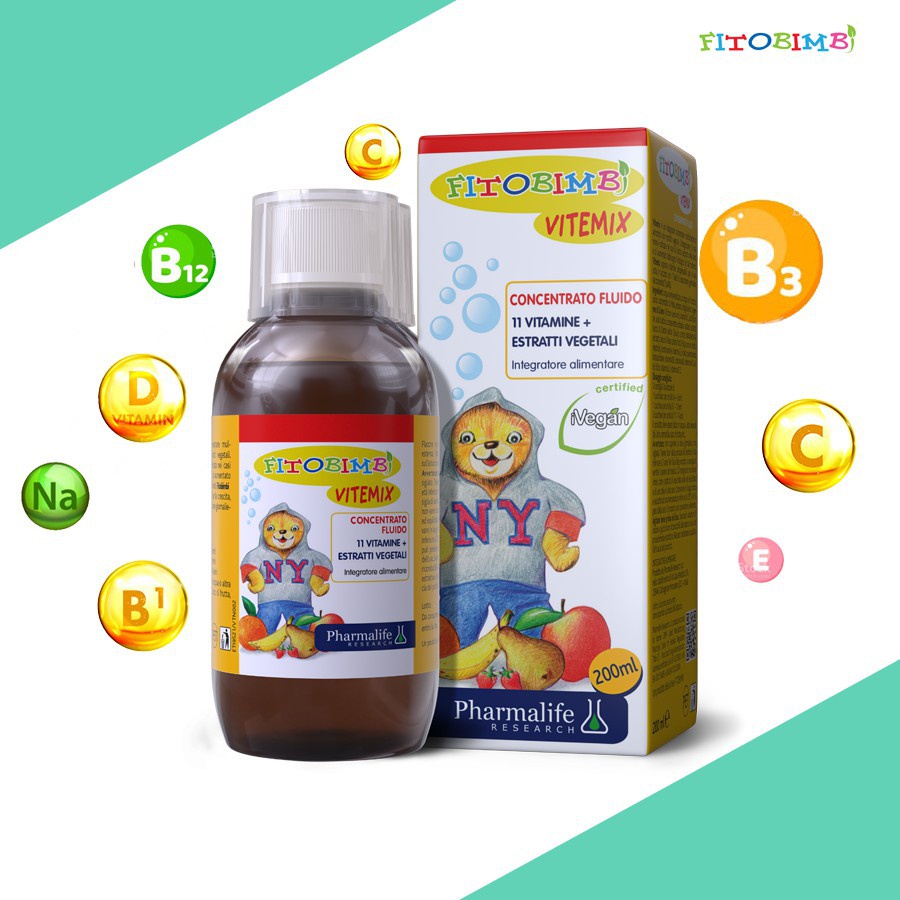 Siro Bổ Sung Vitamin,Khoáng Chất và Calci Fitobimbi Vitemix - Hỗ Trợ Phát Triển Toàn Diện Cho Bé Chai 200ml