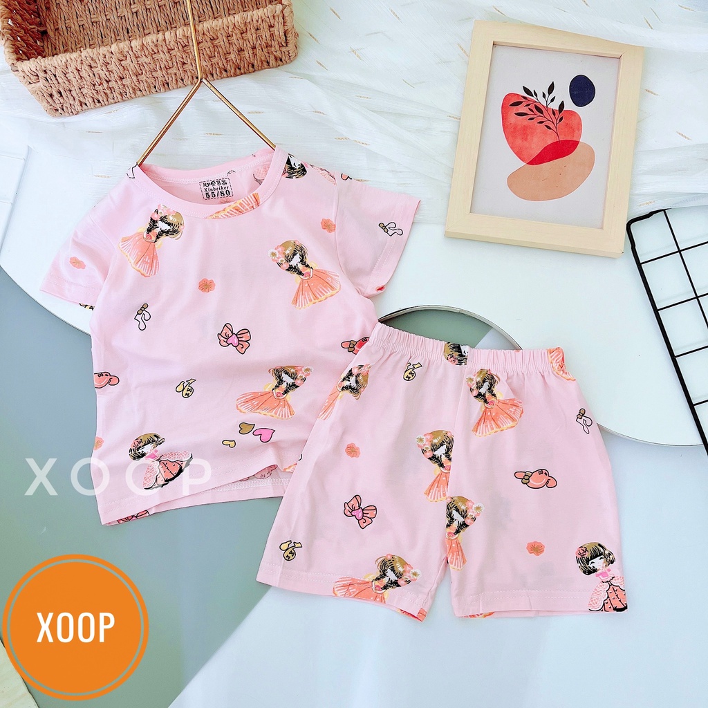 Xả ! Size nhỡ b2 (18-23kg) Bộ cộc xuất hàn in tràn chất cotton lạnh hàng quảng châu cho bé