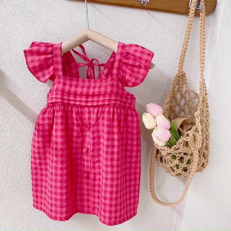 Váy Cánh Tiên Buộc Nơ Hàng QC Cho Bé Gái