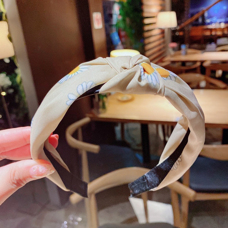 Bờm cài tóc cúc họa mi dễ thương lụa đẹp BN114 ( bản 3,5cm )