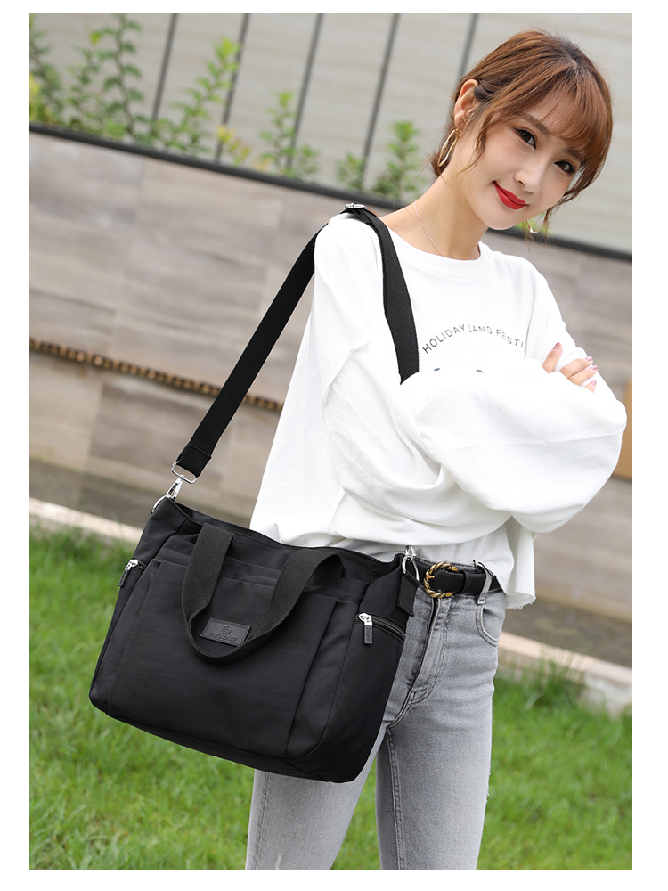 Túi Tote Đeo Vai/Xách Tay Bằng Nylon Chống Nước Nhiều Ngăn Có Khóa Kéo Cho Nữ-63