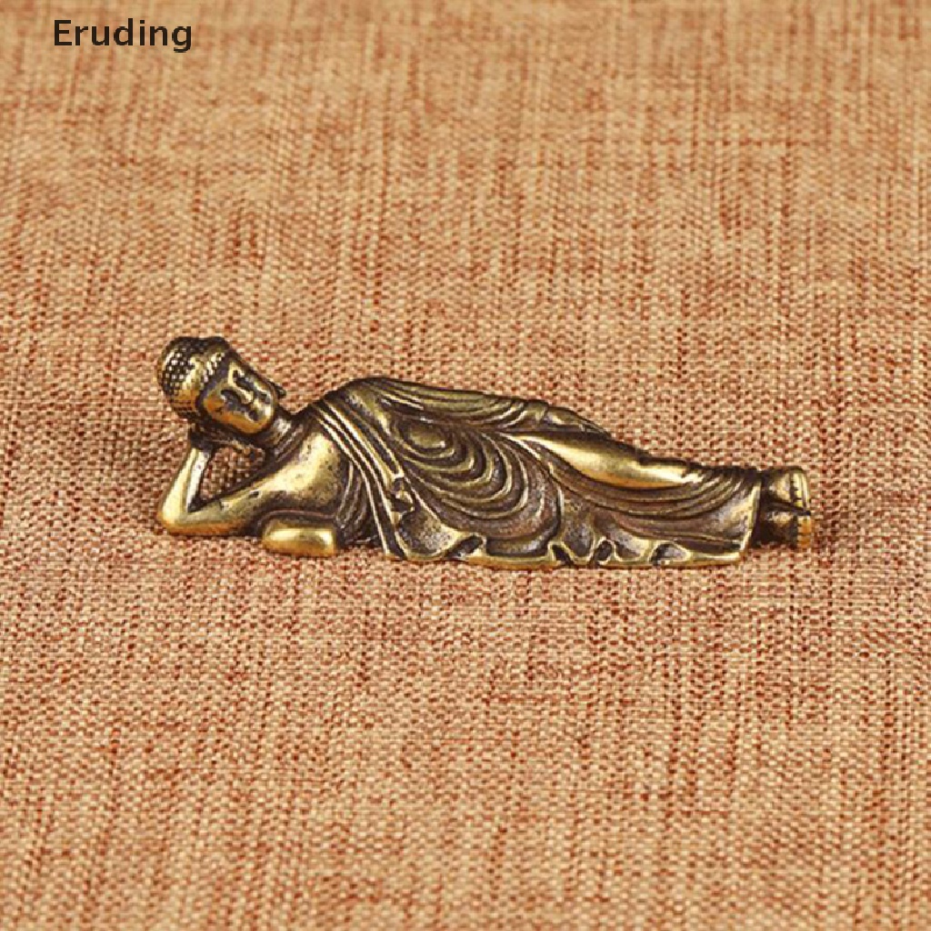 [Eruding] Tượng Phật Nhỏ Màu Vàng Đồng Phong Cách Retro Đang Nằm