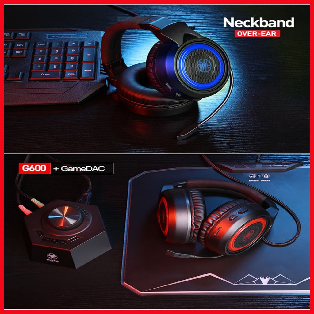 Bộ tai nghe gaming Plextone G600 và DAC Gaming âm thanh vòm 7.1 cho game thủ  chơi game PUBG và các game FPS