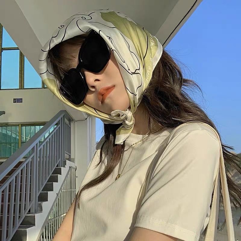 Khăn lụa vuông choàng cổ - Khăn turban nhiều mẫu xinh