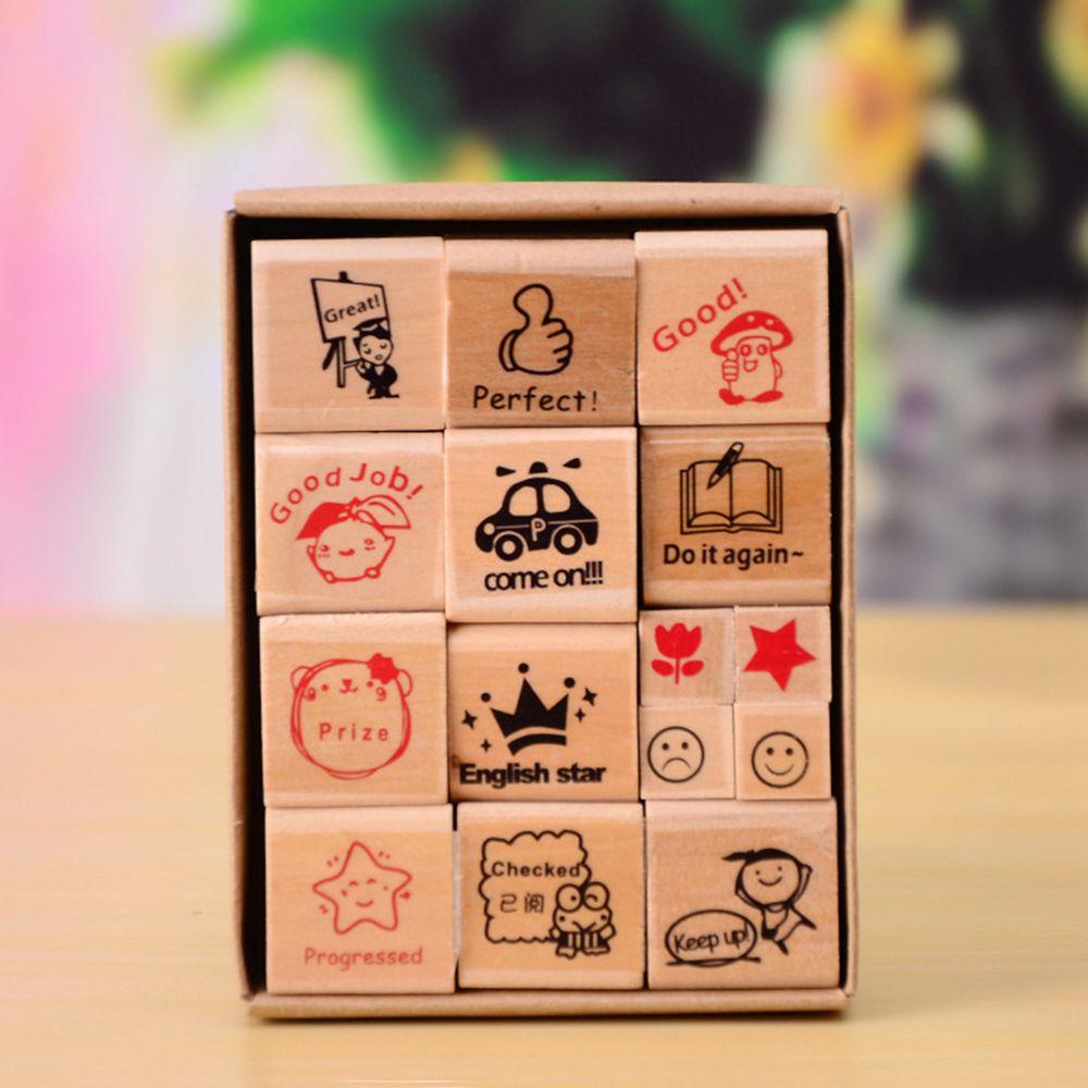 CHOOKEY Set 15 Con Dấu In Chữ Tiếng Anh Cho Bé