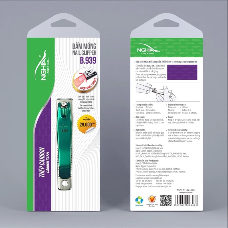 Bấm móng tay nhiều màu B939, bấm móng tay kềm nghĩa