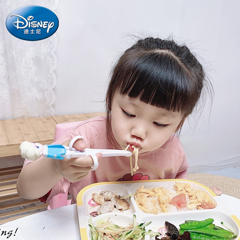 Đũa tập ăn DISNEY 3D gắn hình Spider man/Captain man/Mickey/Minnie/McQueen/Elsa/Anna/Mike/Sulley/Stitch cho trẻ em