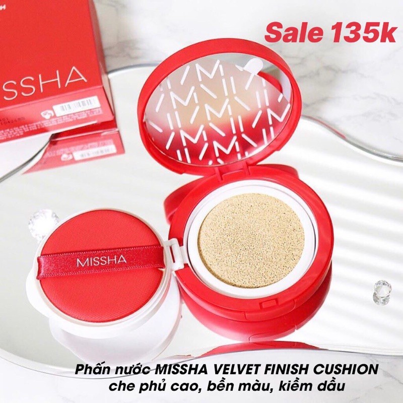 Phấn nước MISSHA Mỏng Mịn, Che Phủ Tốt, Lâu Trôi Velvet Finish Cushion SPF50+ PA+++ 15g | BigBuy360 - bigbuy360.vn