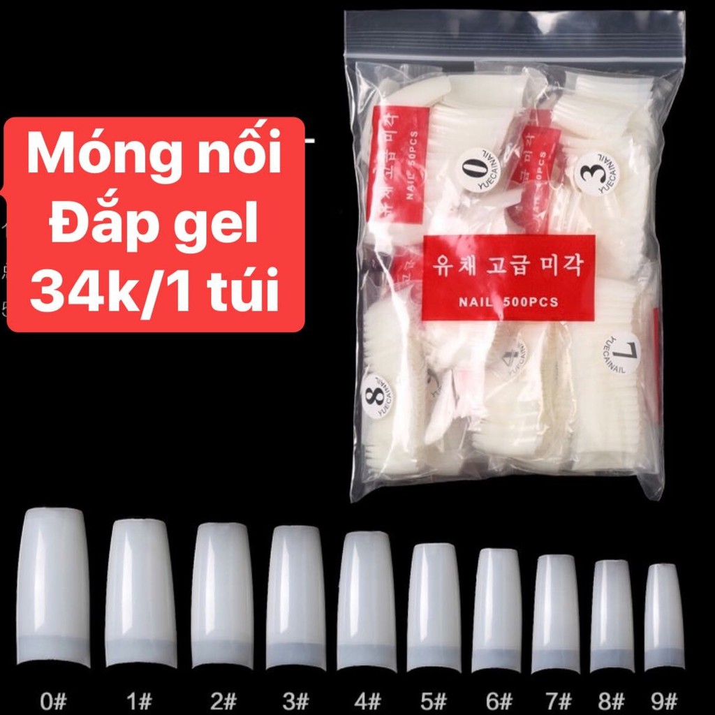 Móng nối đắp gel ( túi 500 móng - dùng cho tay )