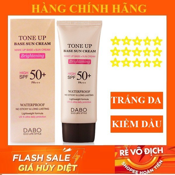 Kem chống nắng trắng da, lên tông kiềm dầu dành cho mặt và toàn thân Dabo Tune Up Spf 50 pa+++Hàn quốc 70ml/Hộp