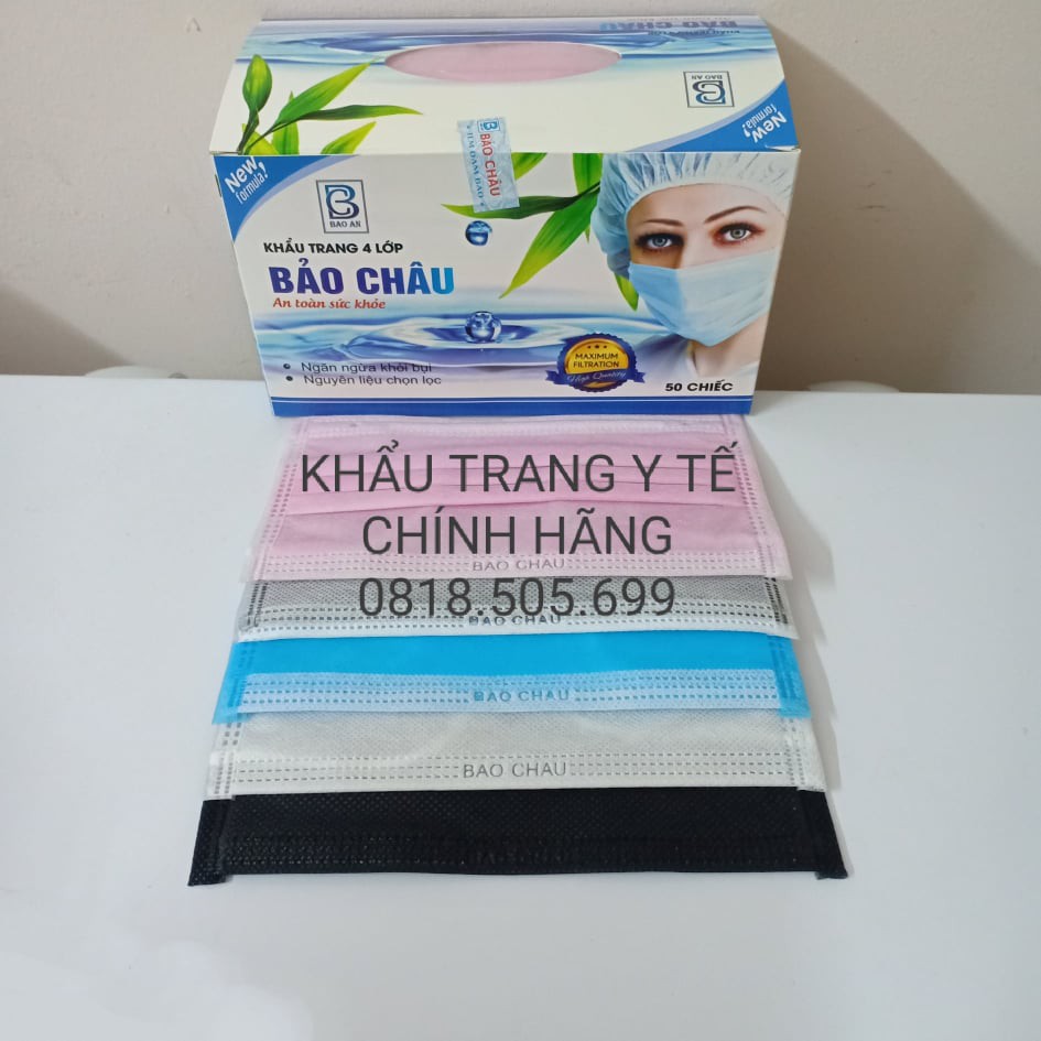 Hộp 50 cái Khẩu trang y tế 4 lớp Bảo Châu