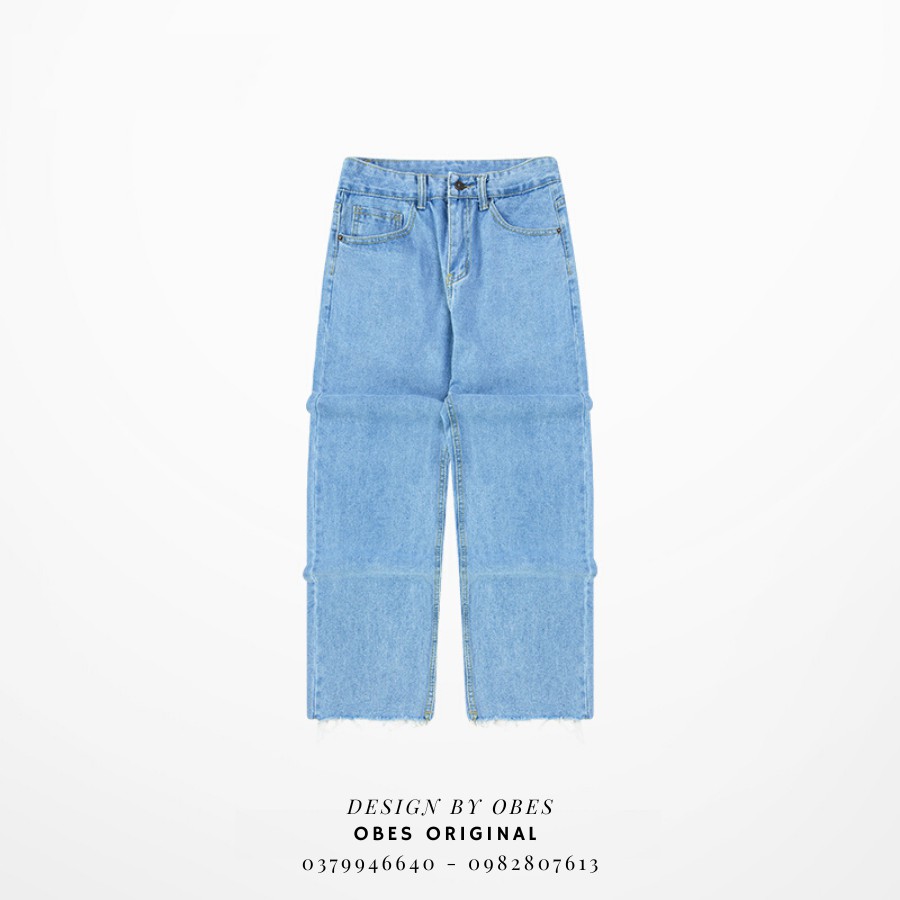 [OBES] Quần jeans nam xanh đậm cut gấu QXĐ0 | BigBuy360 - bigbuy360.vn