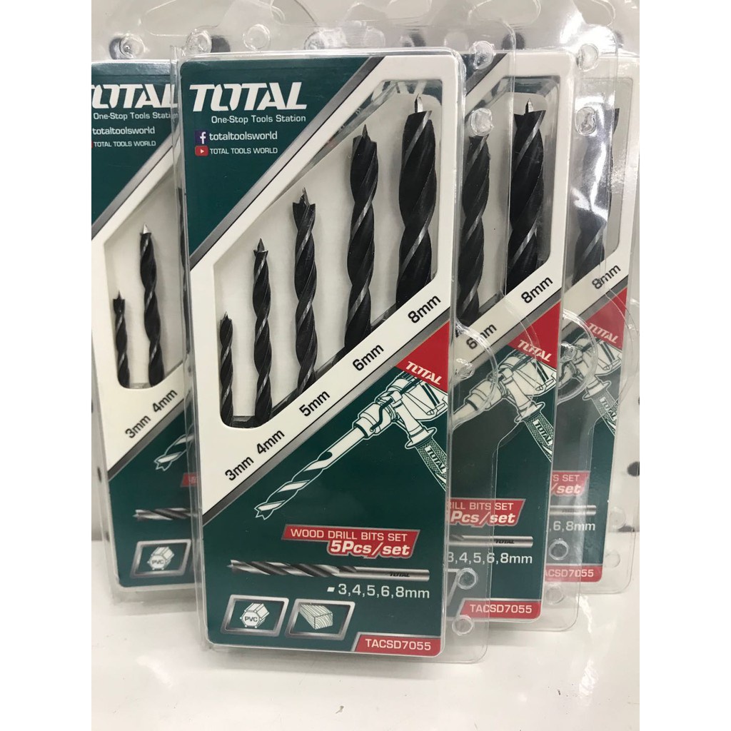 Bộ mũi khoan gỗ 5 chi tiết Total TACSD7055