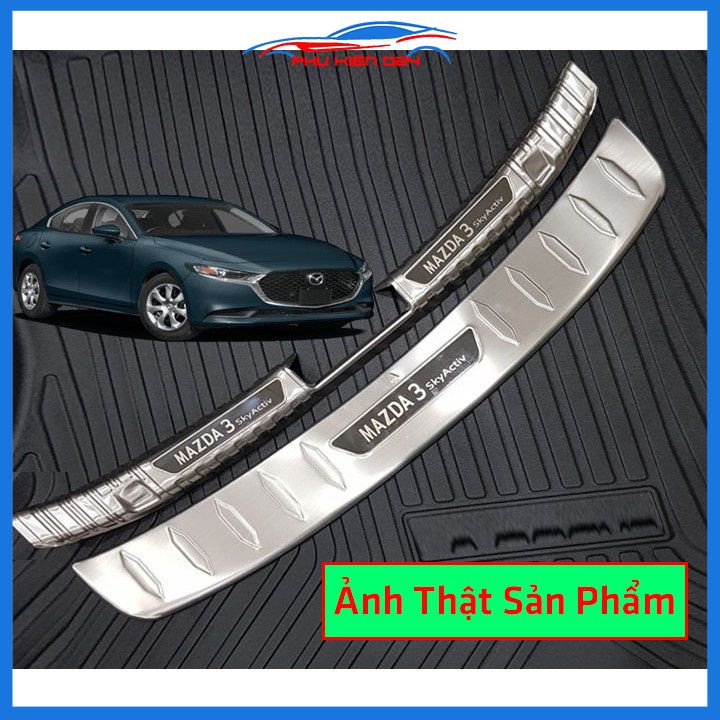 Ốp chống trầy cốp MAZDA 3 2020-2022 inox sáng bóng bảo vệ xe chống va đập