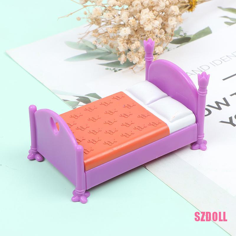 Giường Ngủ Mini Tỉ Lệ 1:12 Dành Cho Nhà Búp Bê SZDOLL6