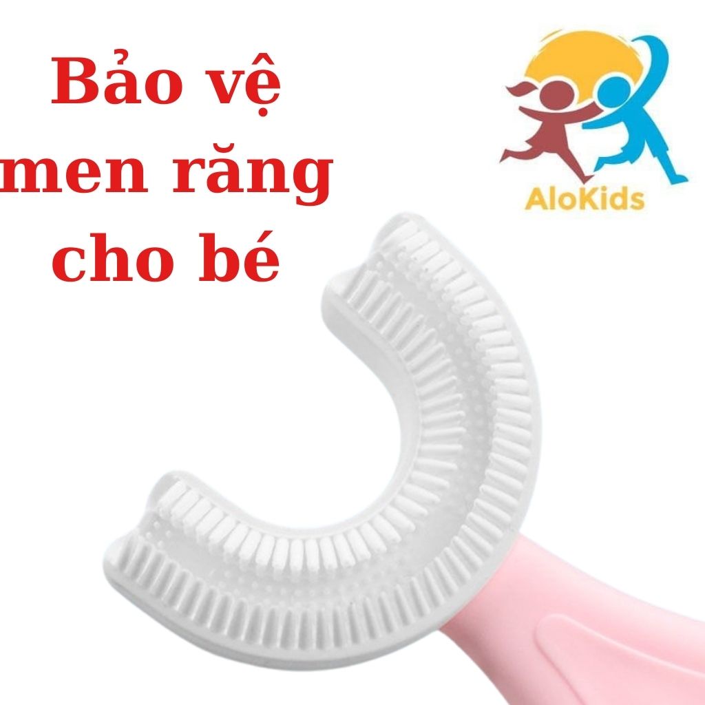Combo Bàn Chải Đánh Răng Chữ U, Kem Đánh Răng Tạo Bọt Cho Bé Shop Alokidstb