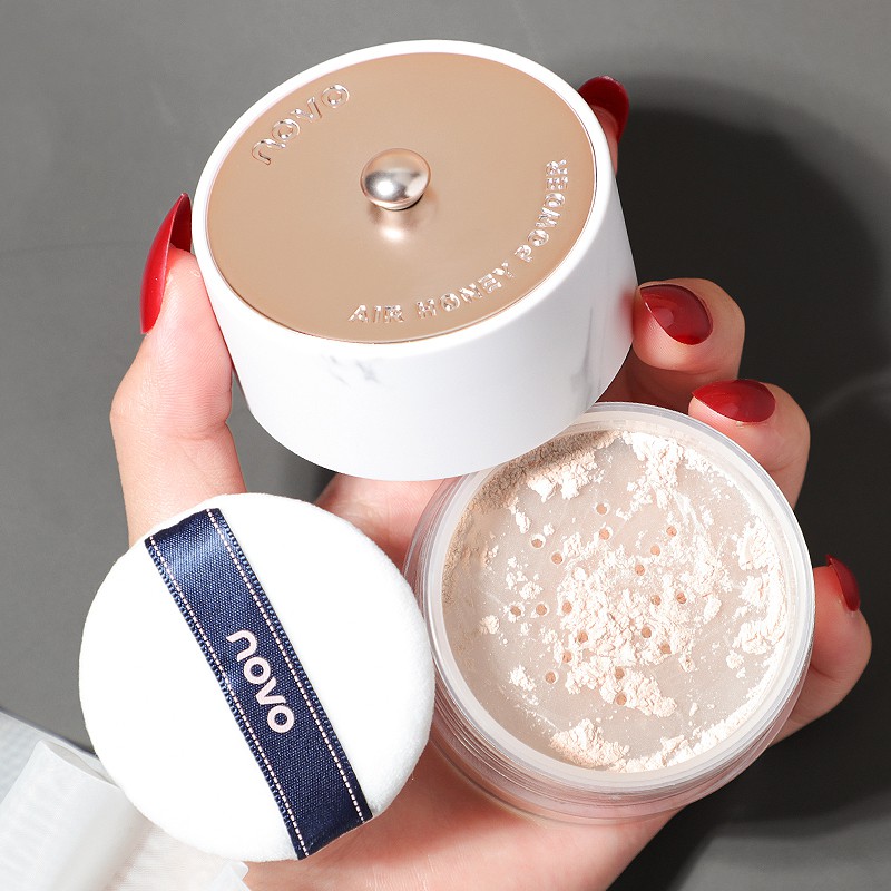 Phấn Phủ Bột Kiềm Dầu Không Trôi NOVO Marble Setting Powder 15g - Thiết Kế Vân Đá Siêu Sang Chảnh