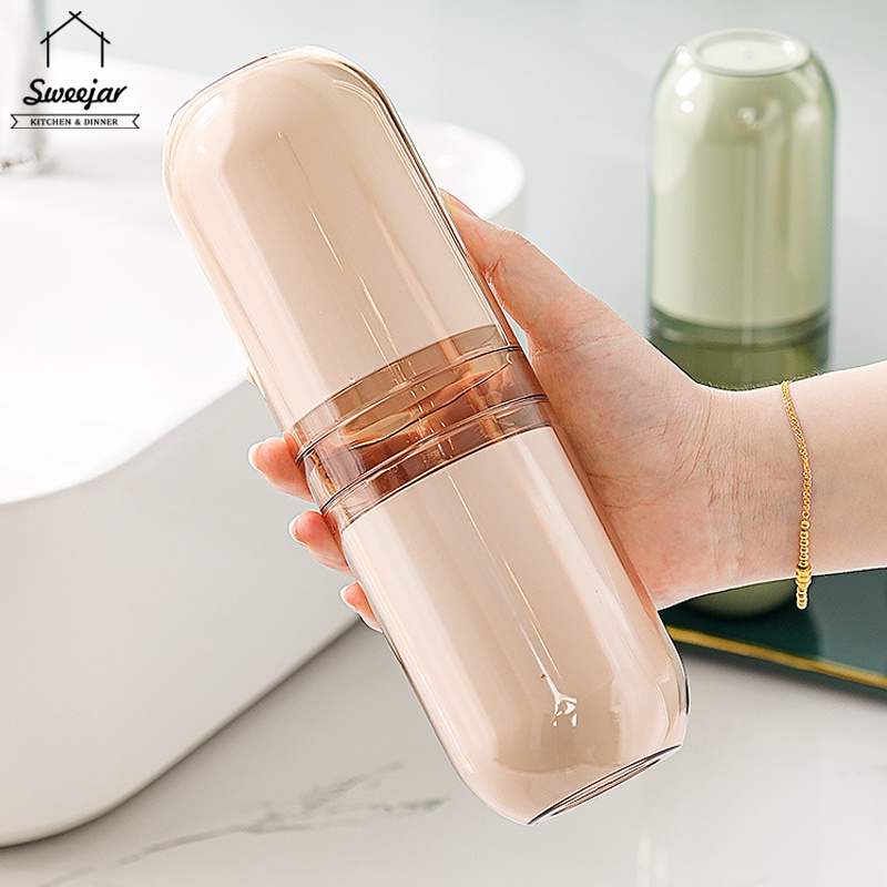 2/4 Cốc SWEEJAR có thể sử dụng làm hộp đựng bàn chải và kem đánh răng nhỏ gọn dễ mang theo