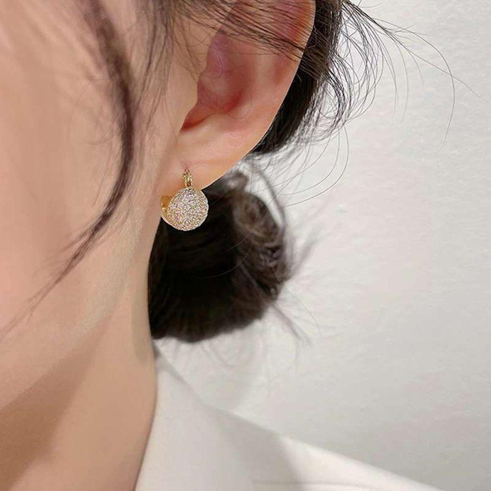 Bông Tai Mạ Bạc Hình Tròn Nhiều Màu Thời Trang Cho Nữ
