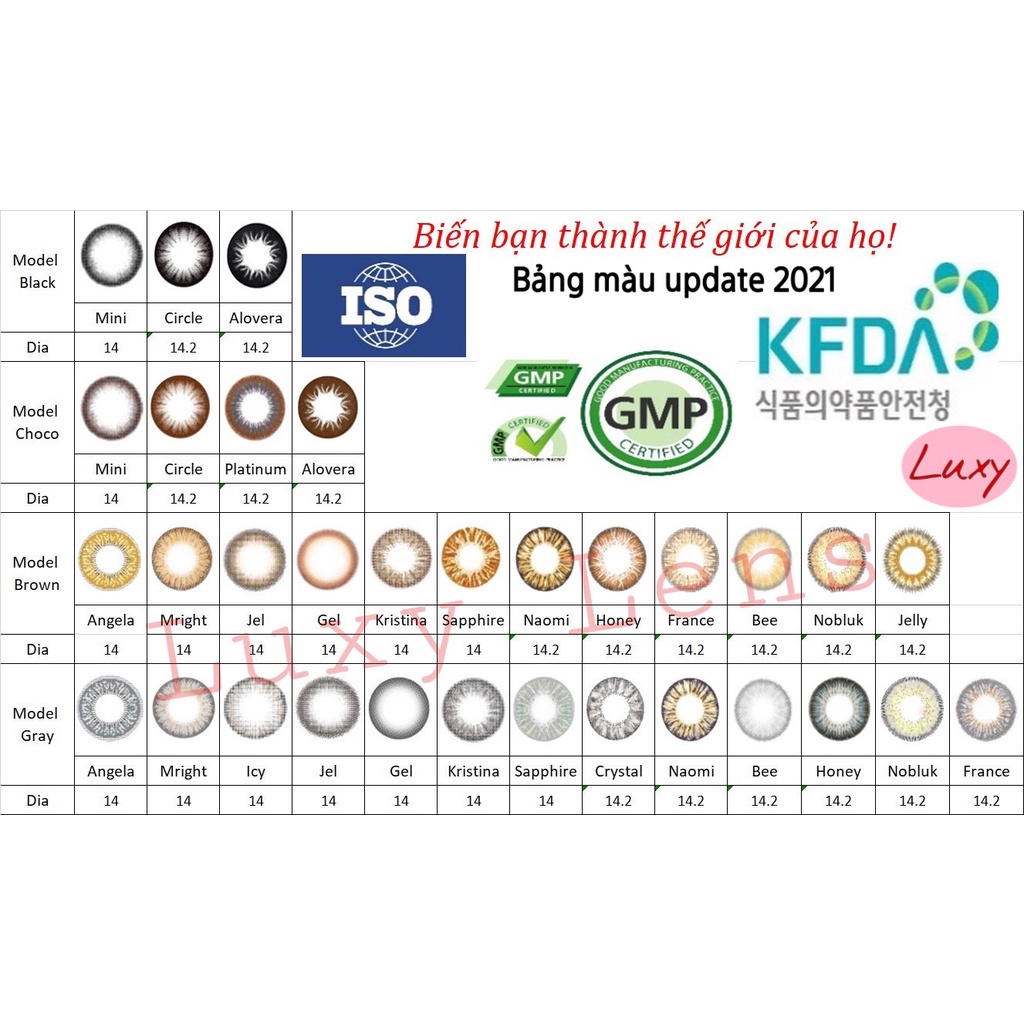 [ Được Chọn Mẫu ] Combo 2 Cặp Lens kèm Nước Ngâm, Nhỏ Mắt Hàn Quốc - Luxy Lens Hàn Quốc