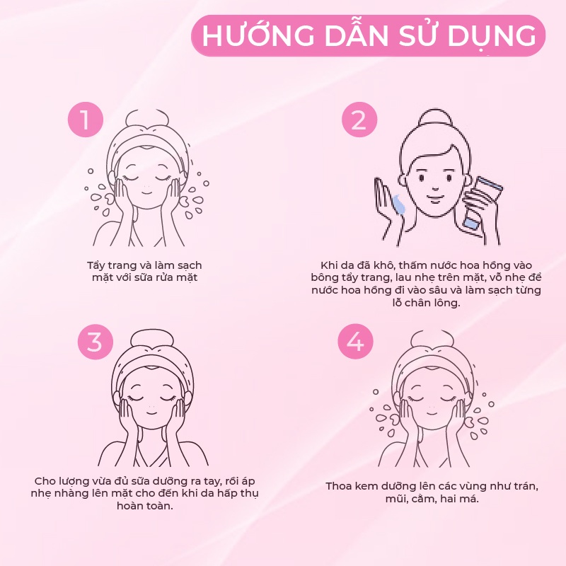 Bộ Skincare Trắng Da Dưỡng Ẩm 3W Clinic 5 in1 Hàn Quốc chiết xuất từ Hoa Hồng Full Sezi giúp da trắng sáng tự nhiên