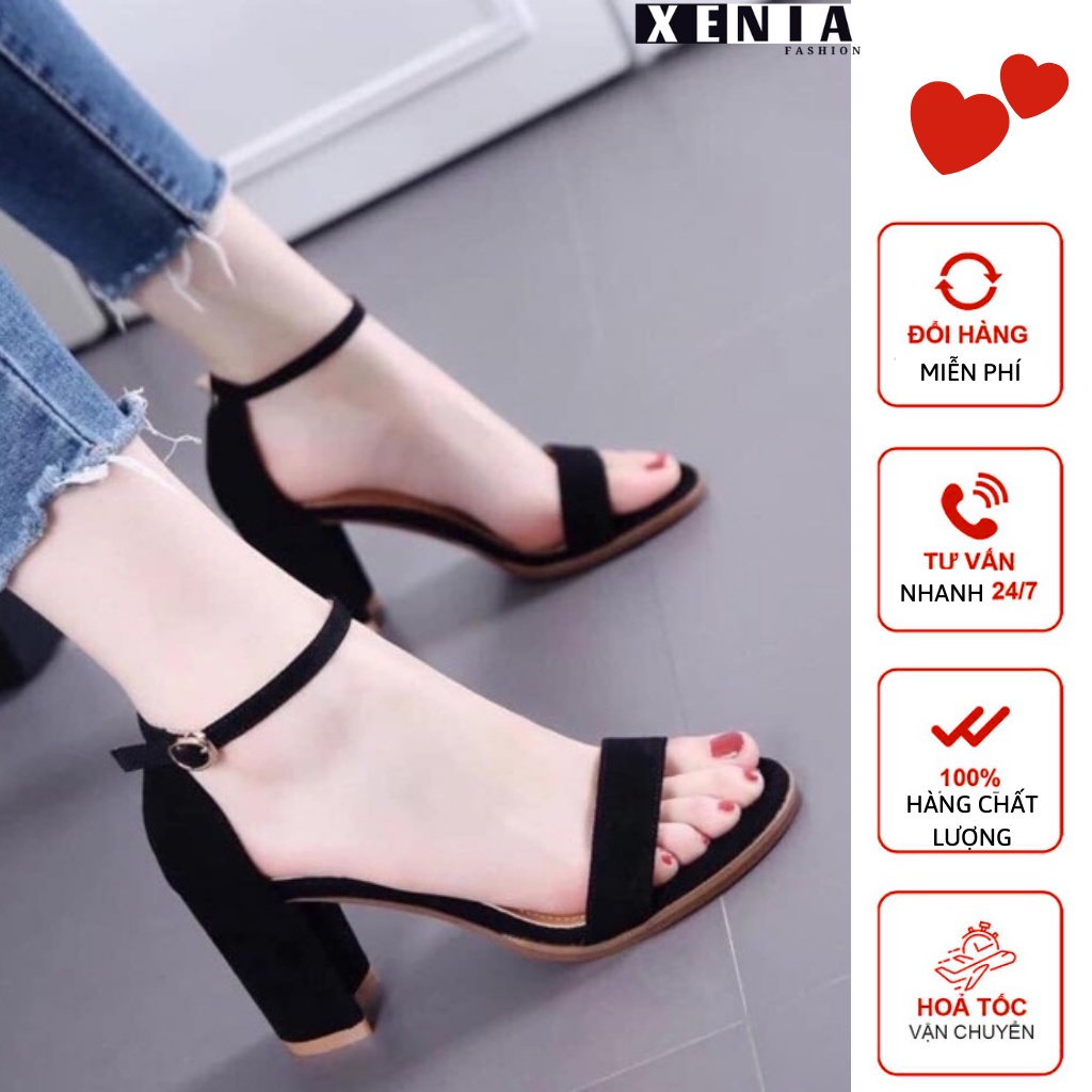 Giày Cao Gót, Dự Tiệc Tăng Chiều Cao Siêu Xinh 7 Phân Quai Ngang Xenia XN615,