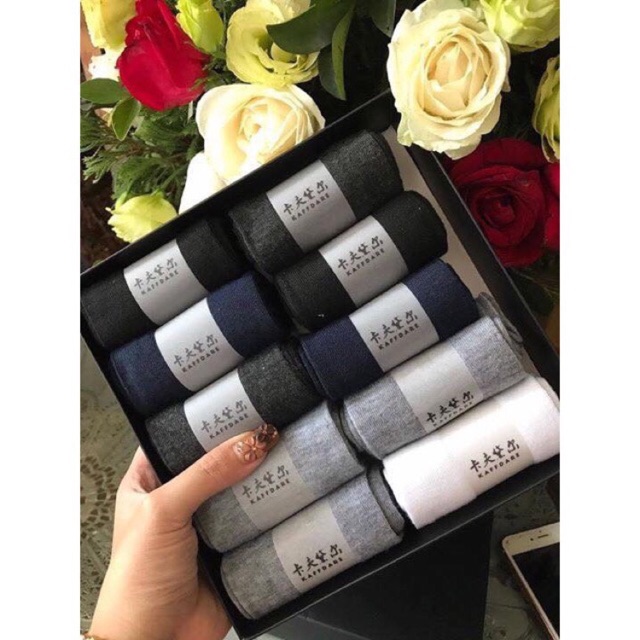 Hộp 10 đôi tất chống thối nam full box