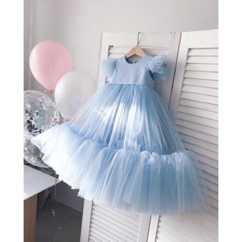 Đầm xoè nhún chân cho bé 4 đến 14t