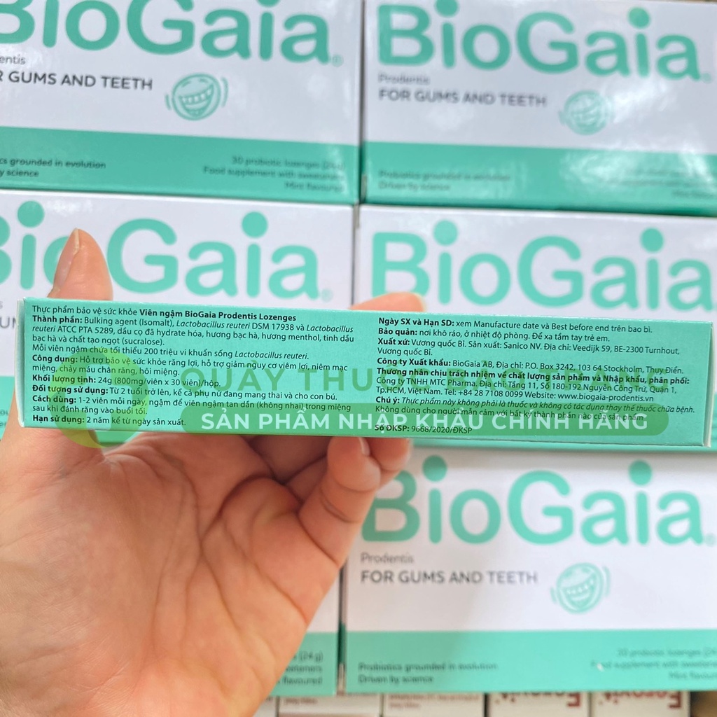Viên ngậm men vi sinh nha khoa BioGaia ProDentis - Cân bằng khoang miệng, loại bỏ vi khuẩn, mảng bám