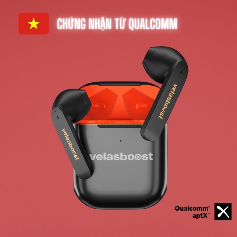 [Mã 11ELSALE hoàn 7% đơn 300K] Tai nghe Bluetooth TWS Velasboost MAY QCC 3040 Aptx Qualcomm
