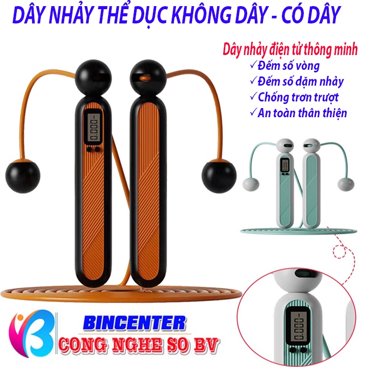 Dây Nhảy Thể Lực Đàn Hồi, Không Dây - Có Dây Đo Calo Đếm Số Vòng Quãng Đường Tập Thể Dục, Tăng Thể Lực Giảm Cân Tại Nhà