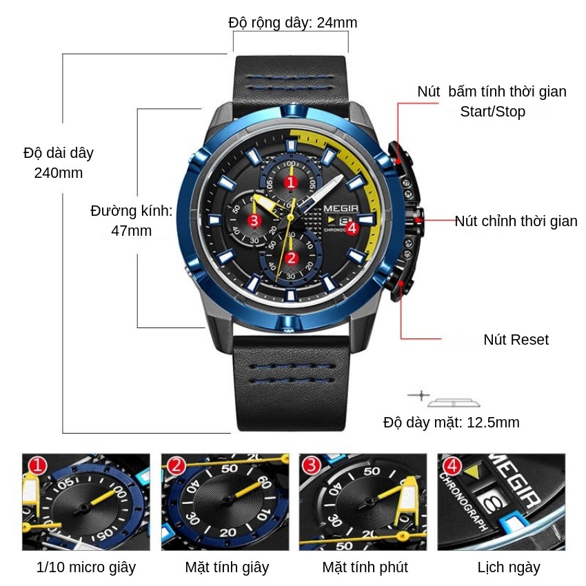 Đồng Hồ Nam Megir KT2062 Chính Hãng 2019 NEW Bảo Hành 12 Tháng Top Brand Luxury Hàng Nhập HongKong - Store Reward I | BigBuy360 - bigbuy360.vn