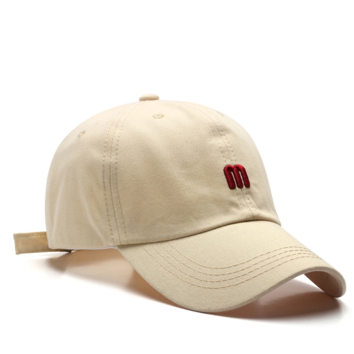Mũ Lưỡi Trai Unisex LOPDOP Thêu Chữ M Phong Cách Thời Trang Ullzzang Hàn Quốc MU116