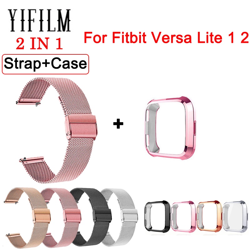 Dây Đeo Thay Thế + Ốp Bảo Vệ Cho Đồng Hồ Thông Minh Fitbit Versa 2 Versa2 Versa Lite 1