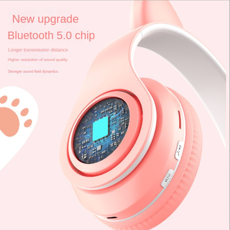 Tai Nghe Bluetooth Không Dây Gấp Gọn Hình Tai Mèo B39