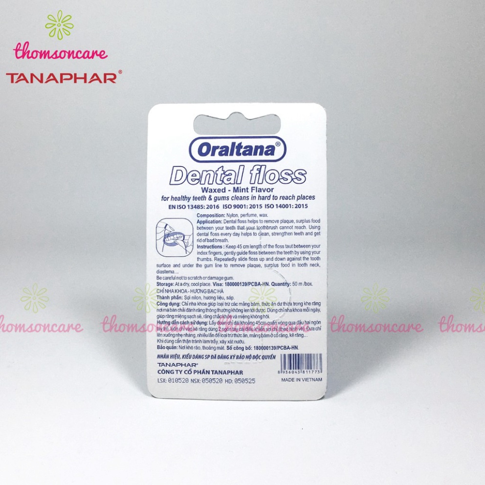 [SIEU SALE] * Chỉ nha khoa Oraltana - chỉ kẽ răng hương bạc hà - Hàng Việt Nam chất lượng cao