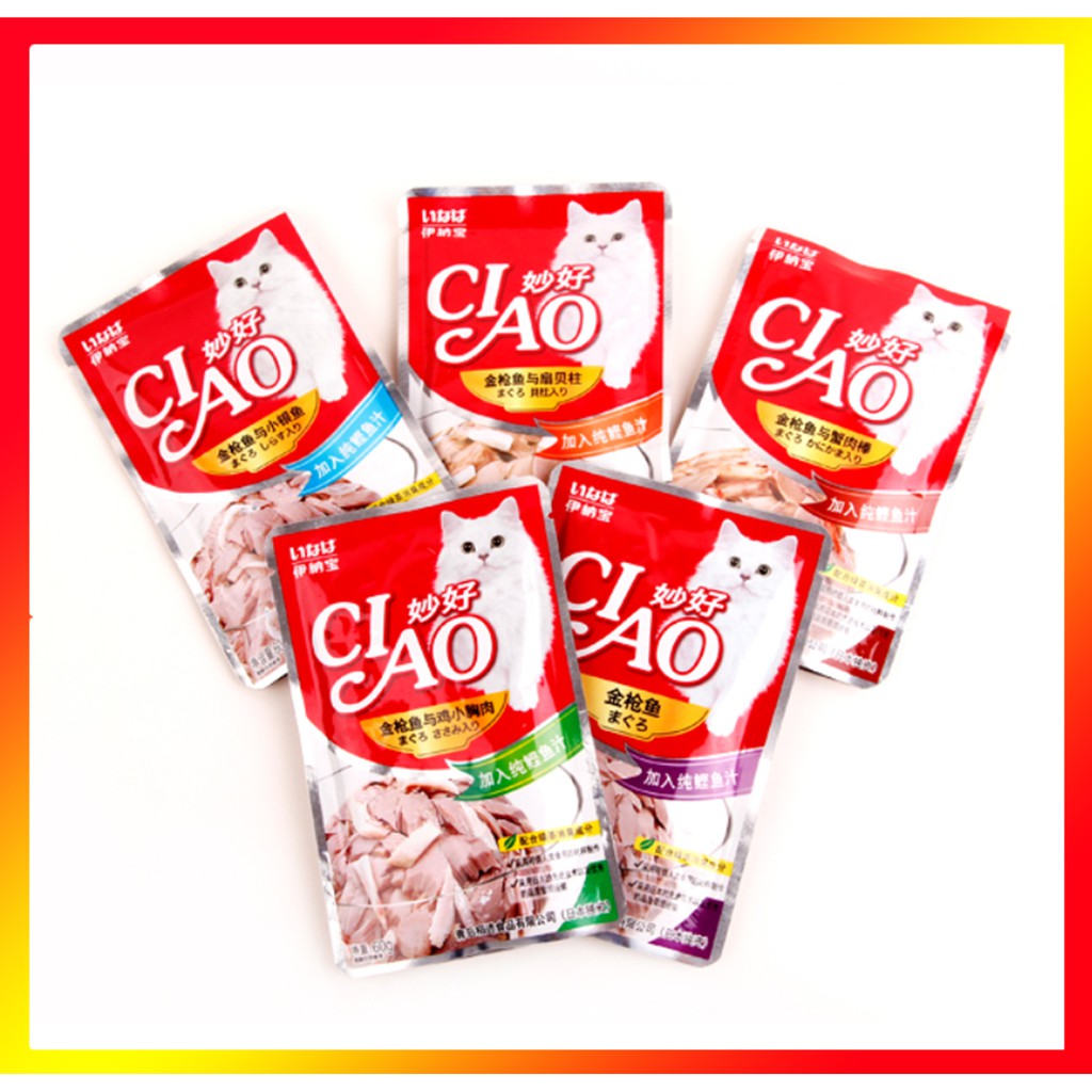 Hộp 12 Gói Pate Inaba Ciao Cho Mèo 6 Mùi Vị - Gói 60 gram #MintPet