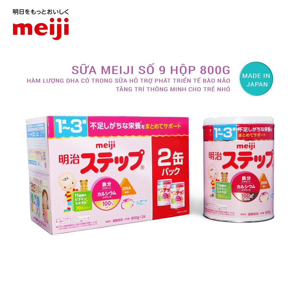 🌸Sữa bột Meiji lon, sữa công thức pha sẵn cho bé nội địa Nhật 800g