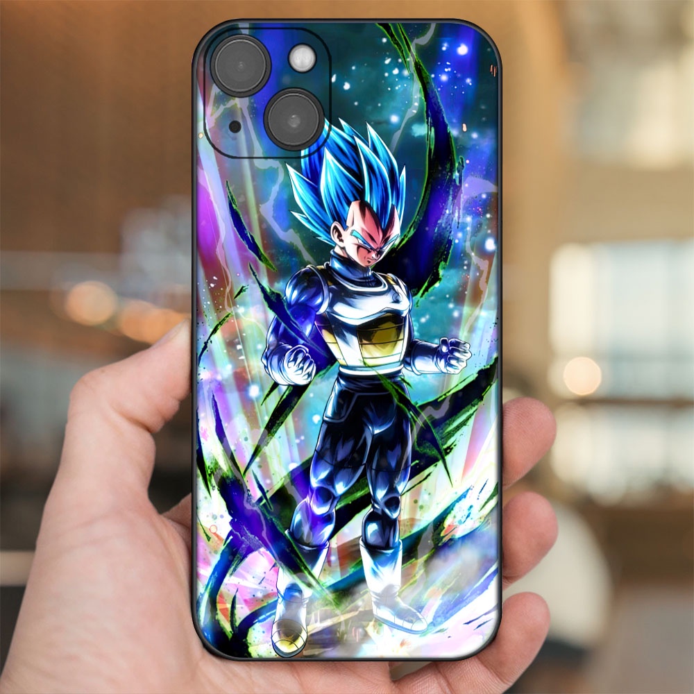 Ốp lưng iPhone 14 Plus dẻo đen cạnh vuông in hình Vegeta Dragon Ball