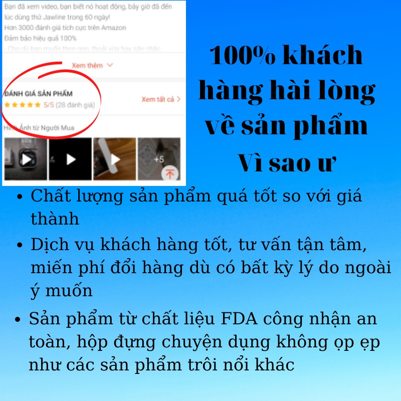 [CHÍNH HÃNG] JAWLINE Dụng cụ tập cơ mặt bằng Organic Silicon - Tạo hình Vline - Giảm mỡ - Xóa nọng cằm - asta store