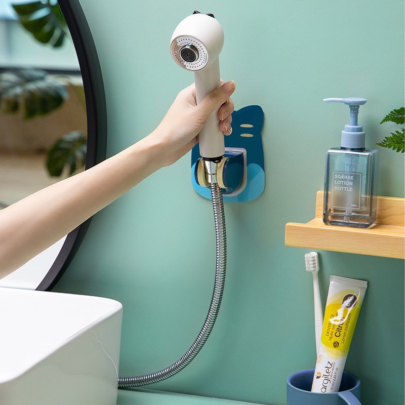 Giá treo vòi sen, đế kẹp vòi sen vòi xịt toilet dán tường bằng nhựa họa tiết hoạt hình 88319