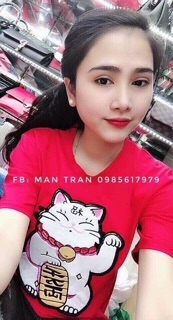 Áo thun mèo thêu