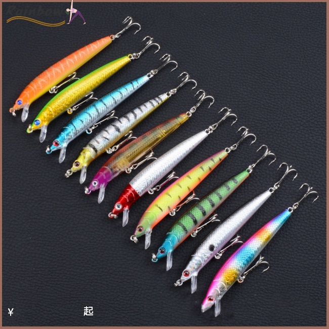 Mồi Câu Cá Giả Bằng Nhựa Cứng 10 Màu Sắc 9.5cm / 8.5g