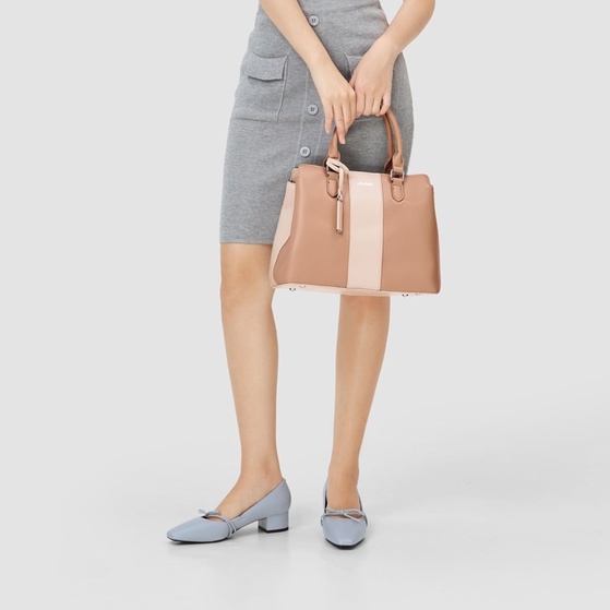 Giày Cao Gót 5cm Thời Trang JUNO Da Trơn Mũi Vuông Nơ Trang Trí CG05115