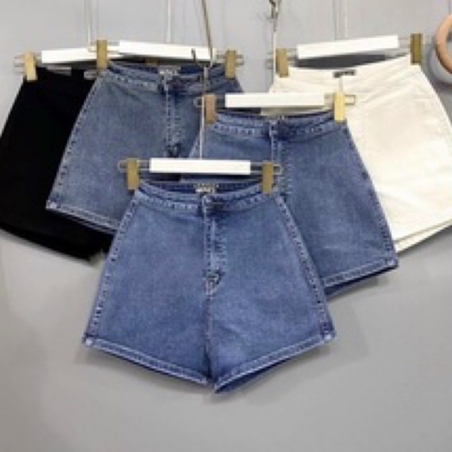 Quần shorts kaki- jean basic trơn lưng cao [Hình thật trải sàn]